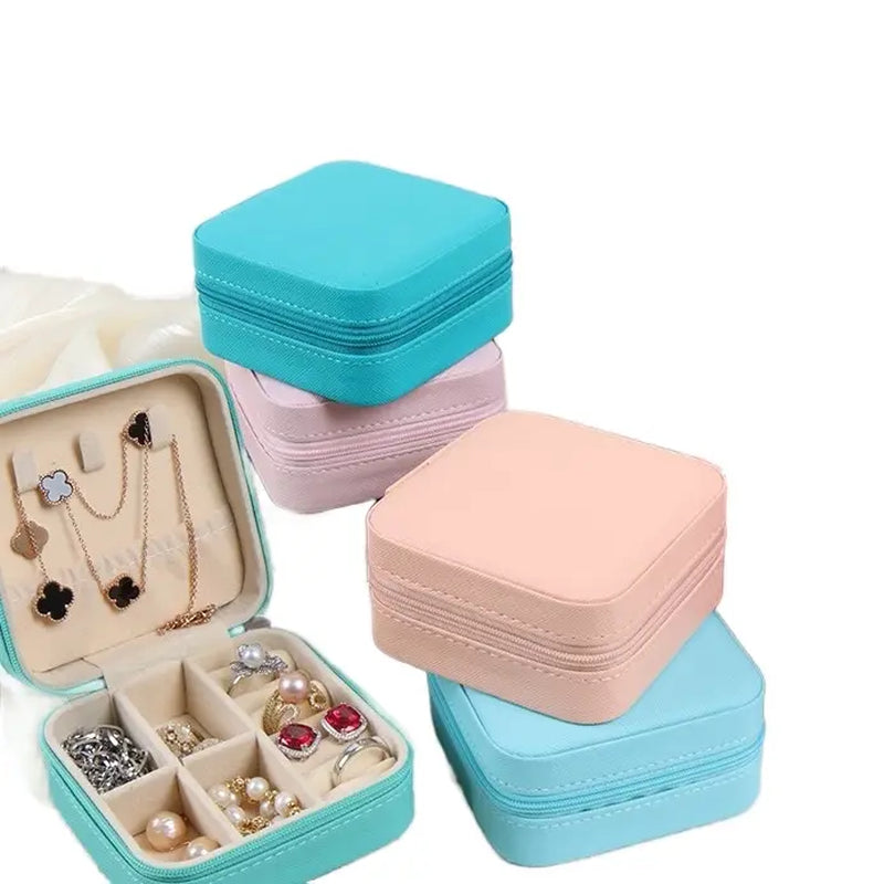 Travel Jewelry Case Travel Jewelry Box Travel Jewelry Organizer Small Jewelry Organizer Box Gift for Girls Women with Mirror Pink