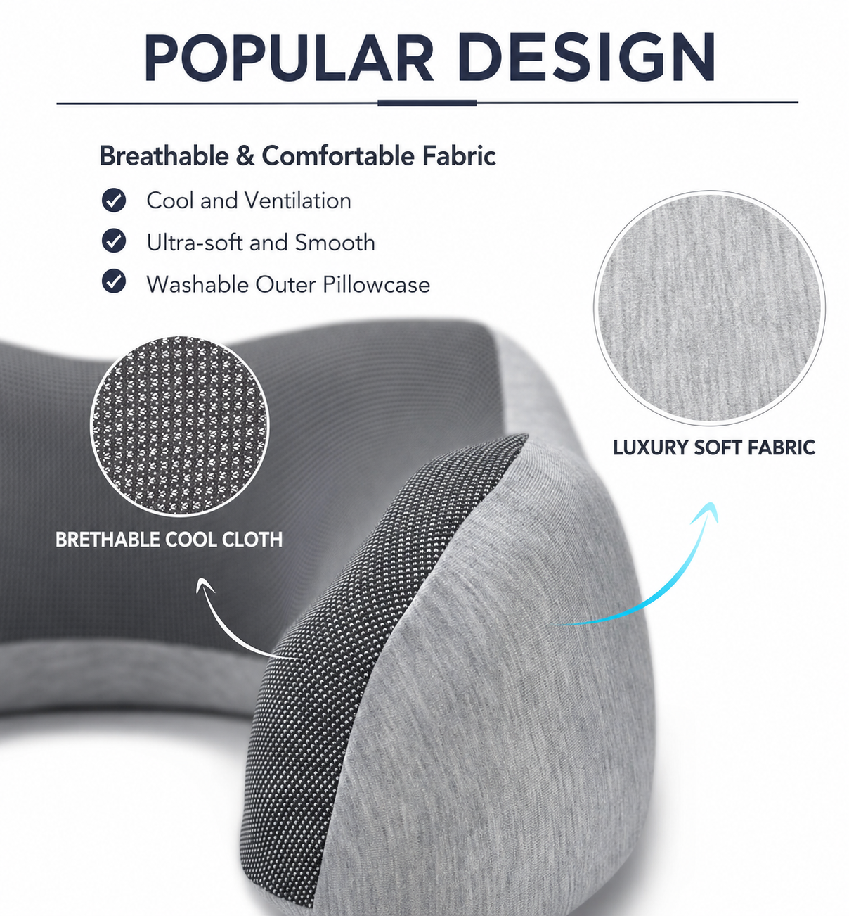 Premium Memory Foam Travel Neck Pillow