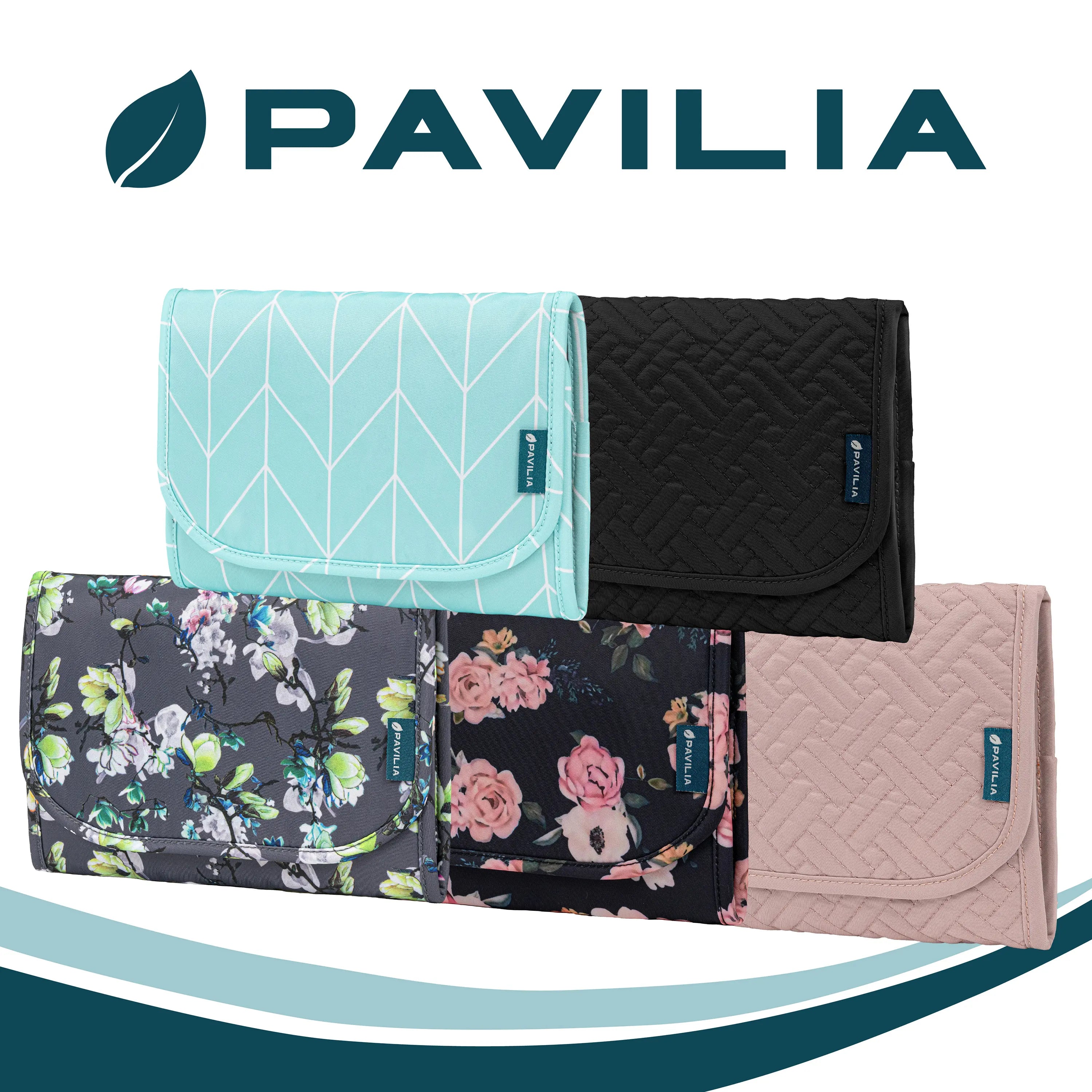 PAVILIA Travel Jewelry Case Organizer, Foldable Jewelry Travel Roll Bag, Small Jewelry Travel Pouch Wallet for Earrings, Rings, Necklaces, Bracelets, Travel Packing Accessories