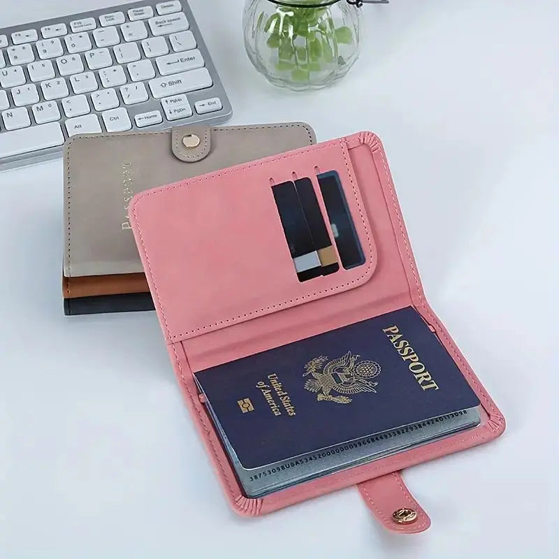 Travel Portfolio Organizer, 1 Count Pu Leather Multi-Functional Passport Bag, Passport Holder with Card Slot, Passport Wallet, Passport Cover, Travel Document Holder, Travel Accessories, Travel Essentials