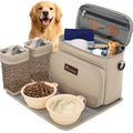 Dog Travel Bag, Pet Travel Bag (ALL Pet Travel Supplies), Modoker Pet Bag with 2 Pet Food Containers and 2 Collapsible Silicone Bowls; Essential Kits for Travel Animal Carrier