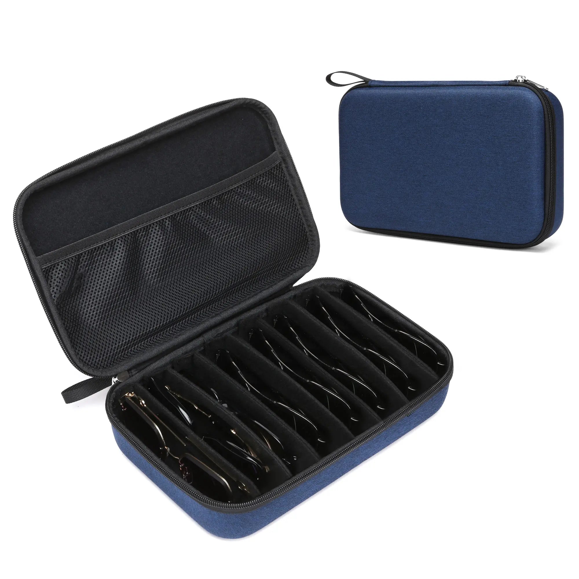Hard Shell Multi-Pair Glasses Holder - Carry-On, Pouches, Zip, Modern, Travel-Friendly Travel Organizer for Men & Women, Portable Sunglasses Case, Carry-On Travel Organizers, Pouches Travel Organizers
