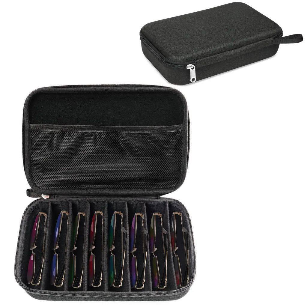 Hard Shell Multi-Pair Glasses Holder - Carry-On, Pouches, Zip, Modern, Travel-Friendly Travel Organizer for Men & Women, Portable Sunglasses Case, Carry-On Travel Organizers, Pouches Travel Organizers