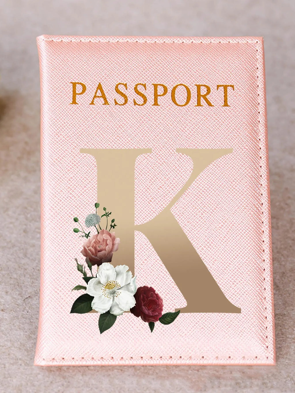 Floral & Letter Pattern Passport Holder, Lightweight Travel Document Holder, Travel Passport Flight Ticket Case, Unisex Id & Card Protector Cover for Holidays and Everyday Use, Travel Accessories, Travel Essentials
