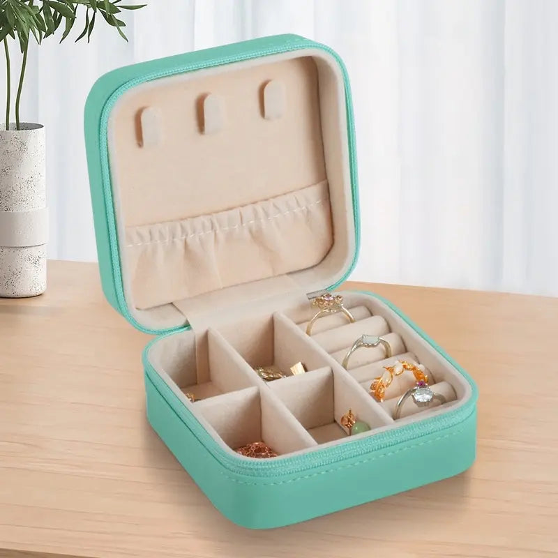 Travel Jewelry Case Travel Jewelry Box Travel Jewelry Organizer Small Jewelry Organizer Box Gift for Girls Women with Mirror Pink