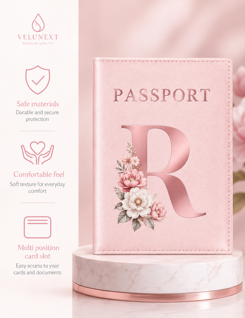 Travel Document Holder for Passport & Cards