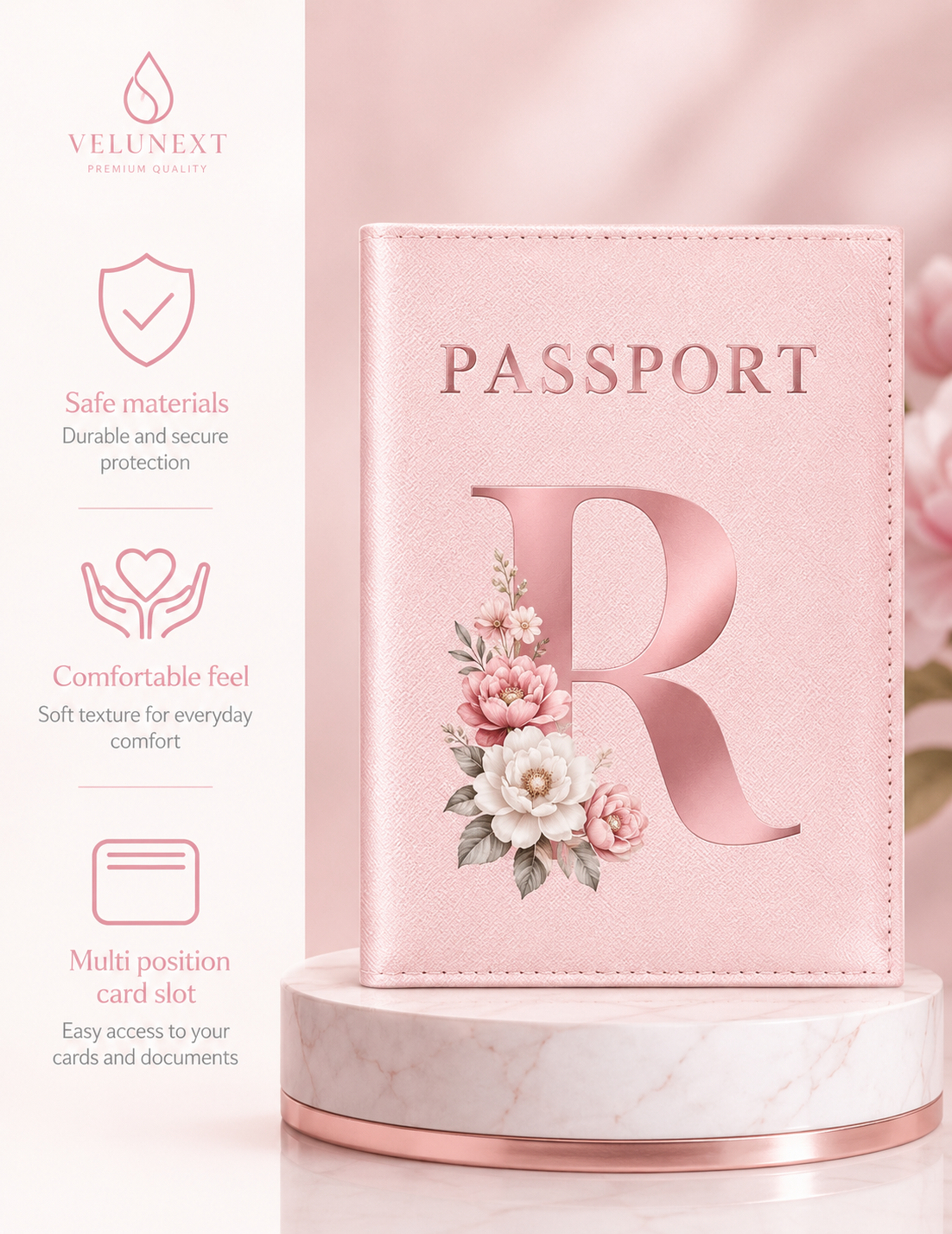 Travel Document Holder for Passport & Cards
