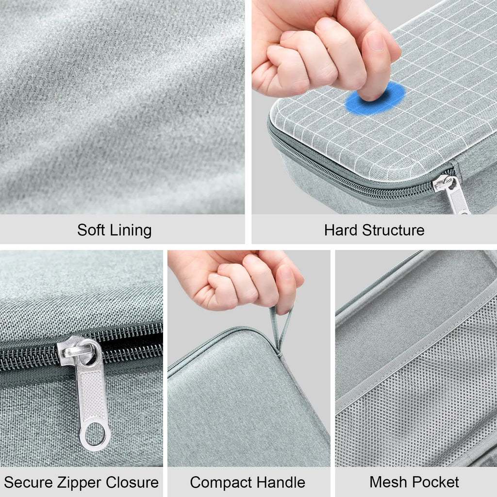 Hard Shell Multi-Pair Glasses Holder - Carry-On, Pouches, Zip, Modern, Travel-Friendly Travel Organizer for Men & Women, Portable Sunglasses Case, Carry-On Travel Organizers, Pouches Travel Organizers