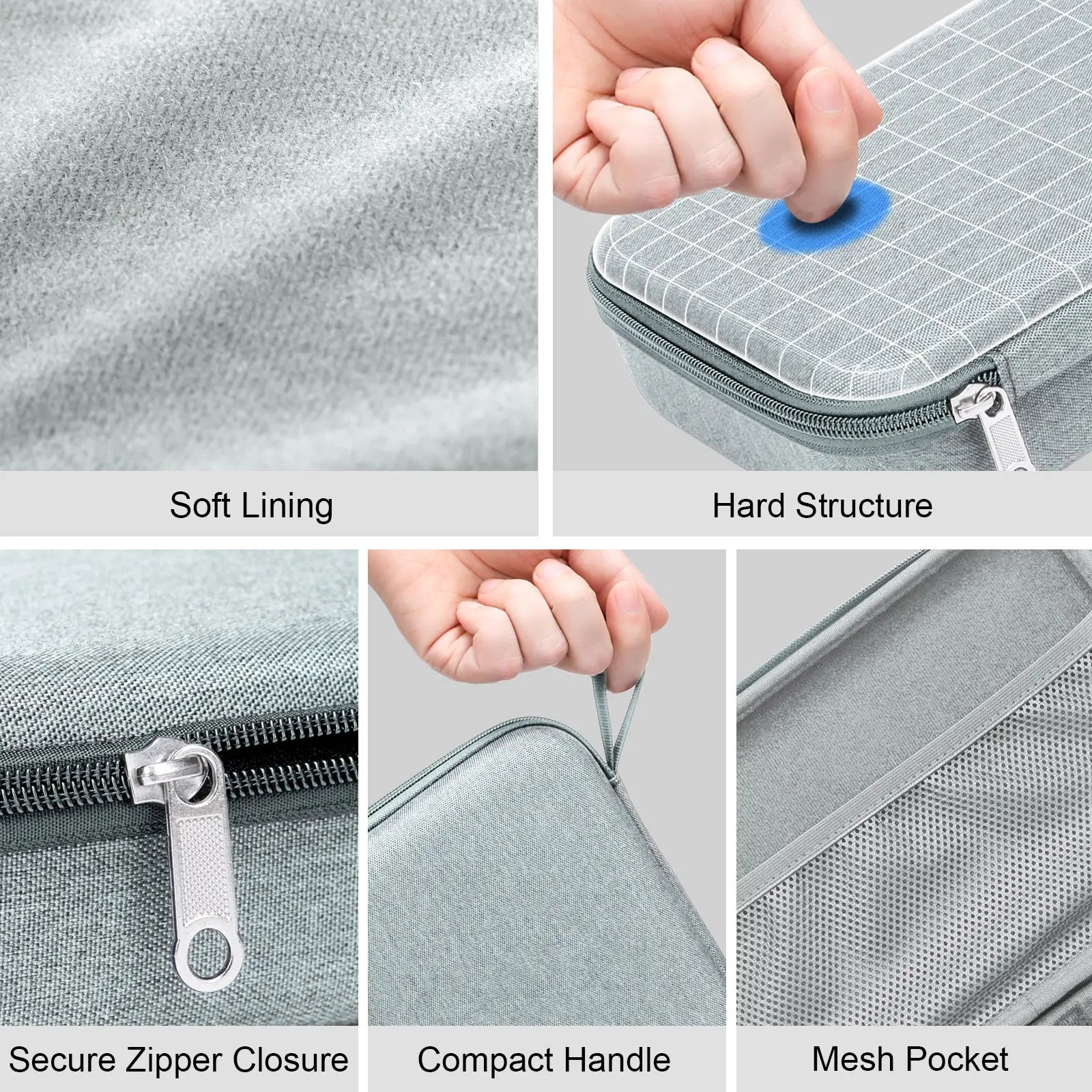 Hard Shell Multi-Pair Glasses Holder - Carry-On, Pouches, Zip, Modern, Travel-Friendly Travel Organizer for Men & Women, Portable Sunglasses Case, Carry-On Travel Organizers, Pouches Travel Organizers