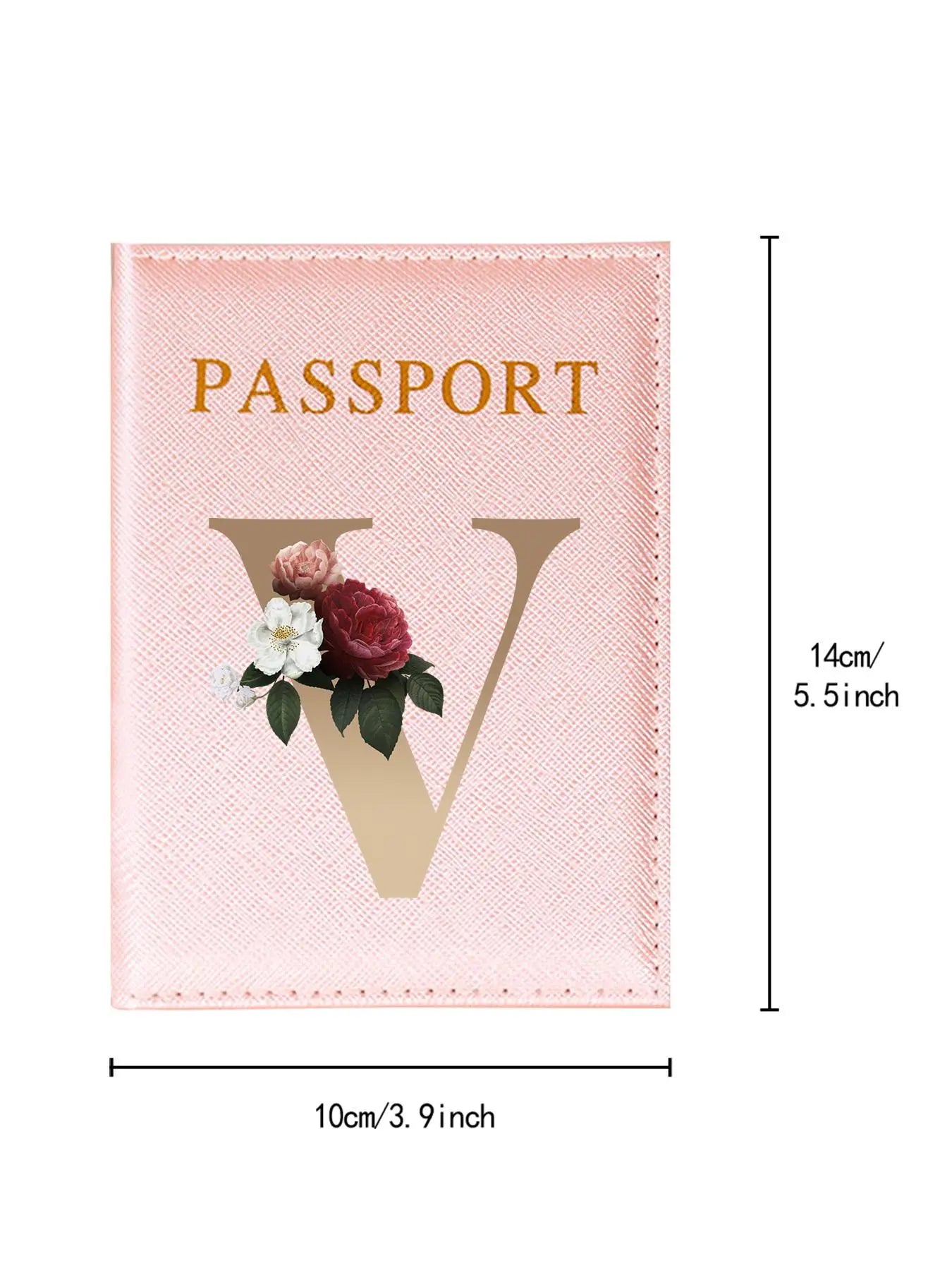 Floral & Letter Pattern Passport Holder, Lightweight Travel Document Holder, Travel Passport Flight Ticket Case, Unisex Id & Card Protector Cover for Holidays and Everyday Use, Travel Accessories, Travel Essentials