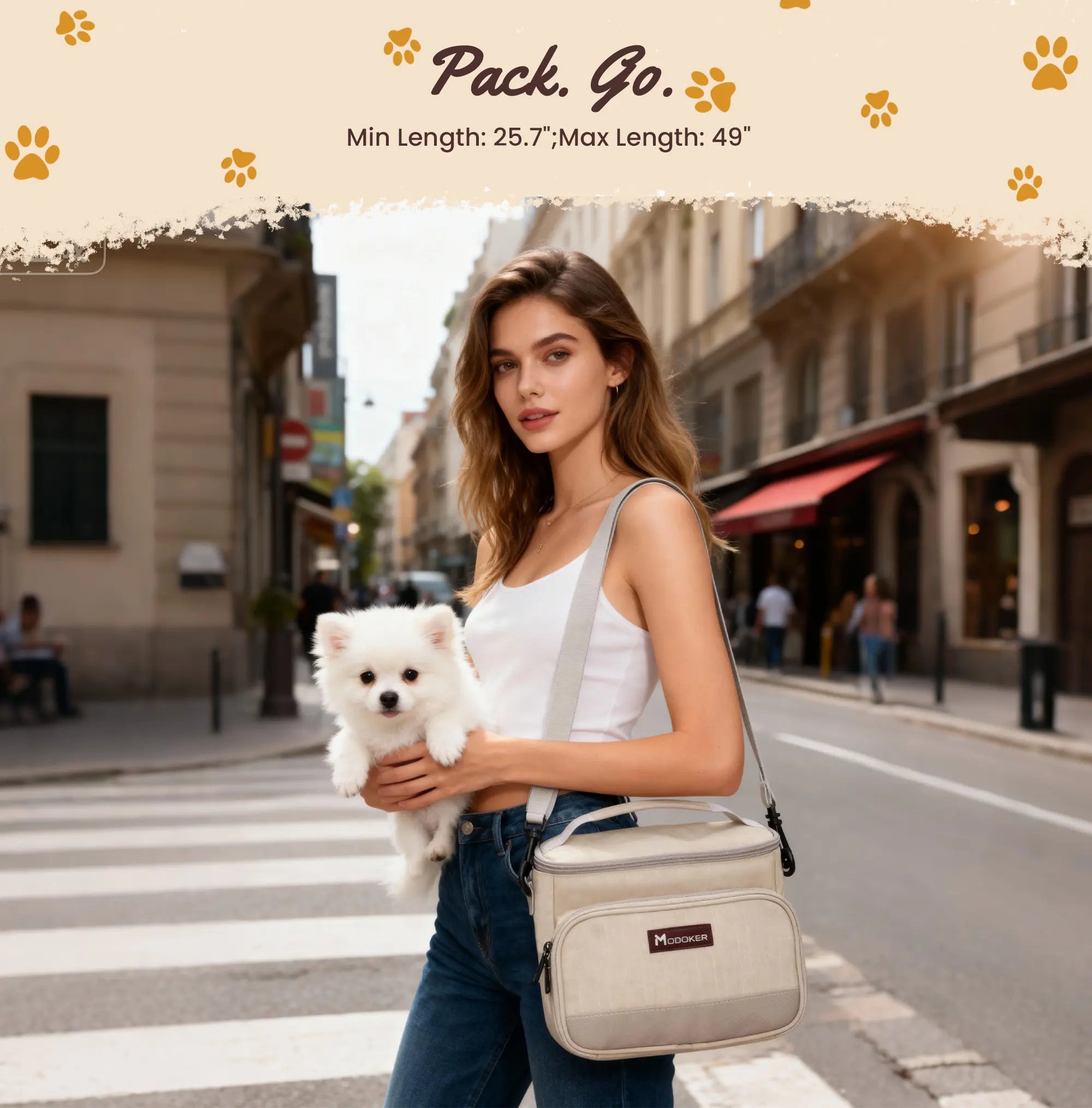 Dog Travel Bag, Pet Travel Bag (ALL Pet Travel Supplies), Modoker Pet Bag with 2 Pet Food Containers and 2 Collapsible Silicone Bowls; Essential Kits for Travel Animal Carrier