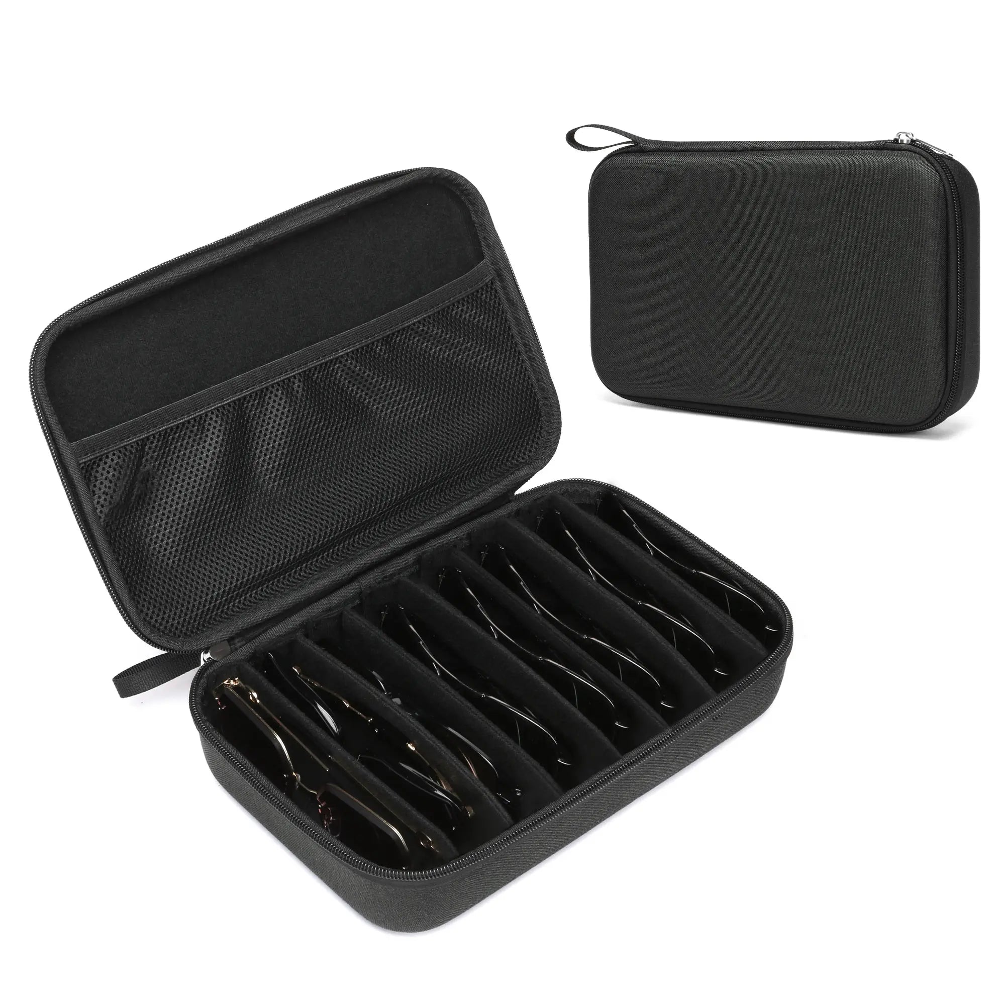 Hard Shell Multi-Pair Glasses Holder - Carry-On, Pouches, Zip, Modern, Travel-Friendly Travel Organizer for Men & Women, Portable Sunglasses Case, Carry-On Travel Organizers, Pouches Travel Organizers