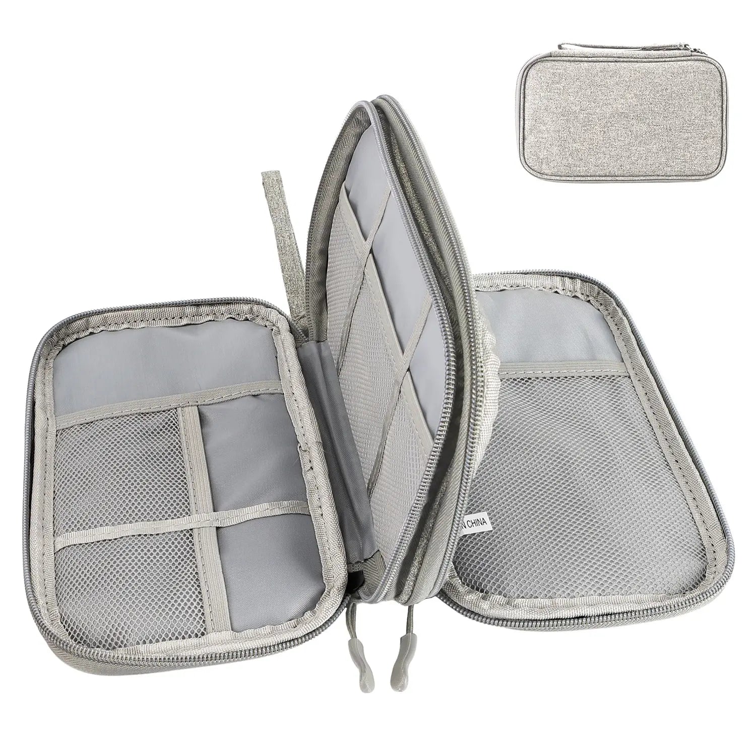 Cable Storage Bag, Portable Double Layer Makeup Storage Box, Waterproof Stationary Storage Container, Travel Organization Pouch for Outdoor Travel, Travel Organizer, Travel Essentials, Travel Gear, Gift Choice #GLOBAL PICKS