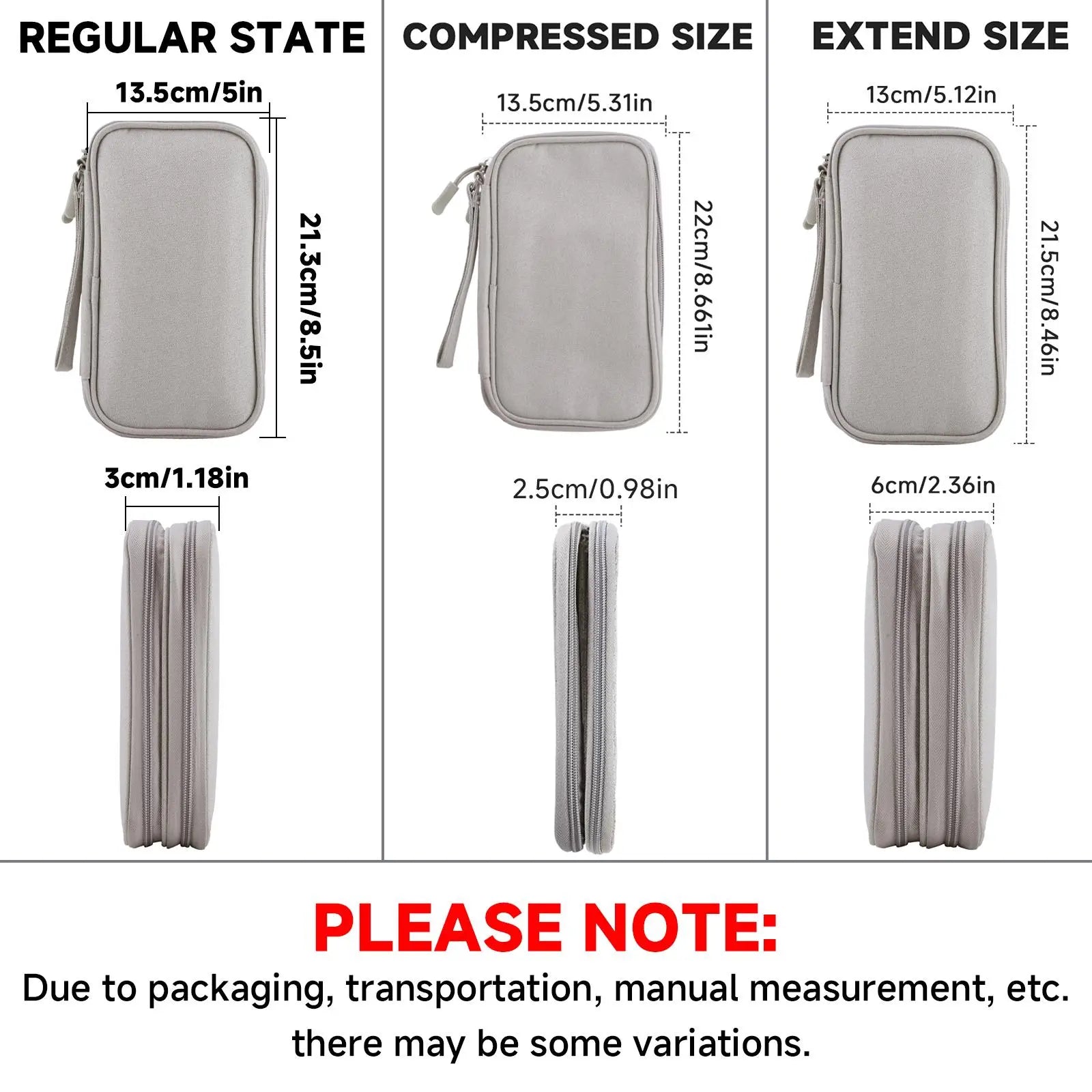 Cable Storage Bag, Portable Double Layer Makeup Storage Box, Waterproof Stationary Storage Container, Travel Organization Pouch for Outdoor Travel, Travel Organizer, Travel Essentials, Travel Gear, Gift Choice #GLOBAL PICKS