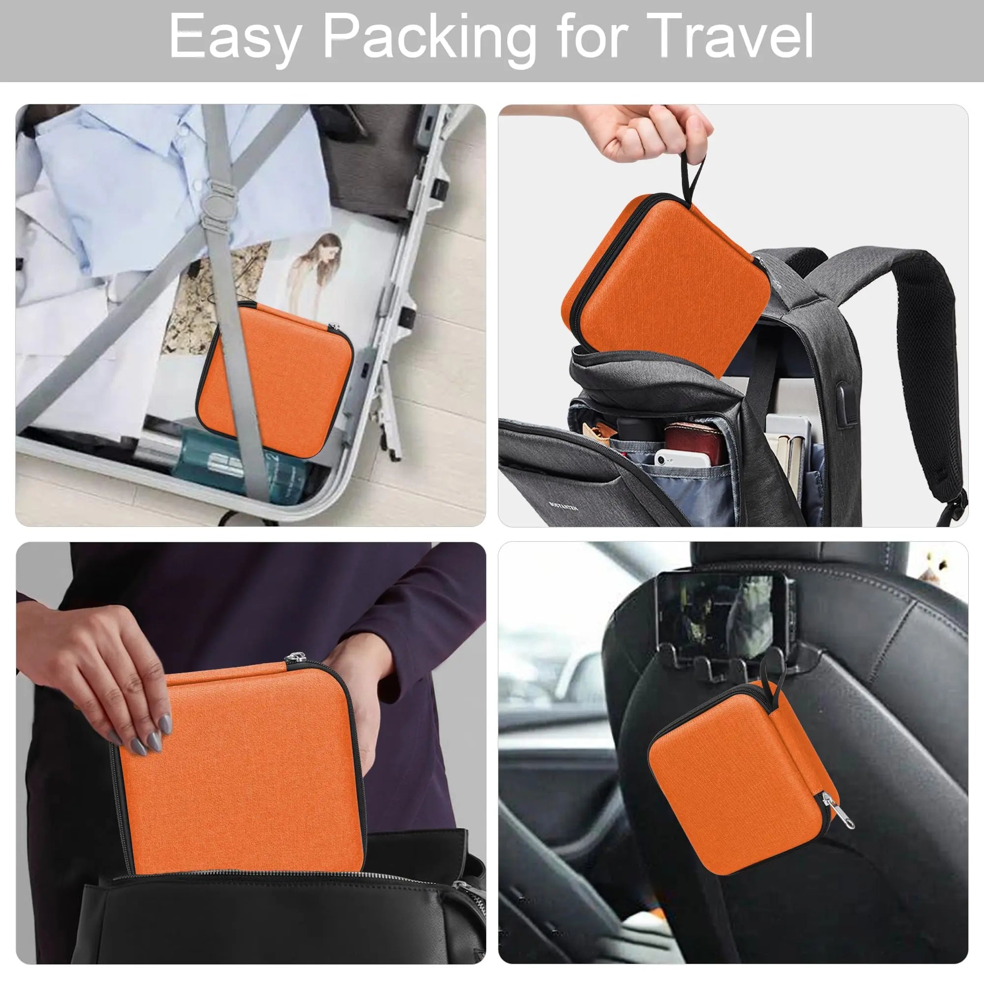 Hard Shell Multi-Pair Glasses Holder - Carry-On, Pouches, Zip, Modern, Travel-Friendly Travel Organizer for Men & Women, Portable Sunglasses Case, Carry-On Travel Organizers, Pouches Travel Organizers